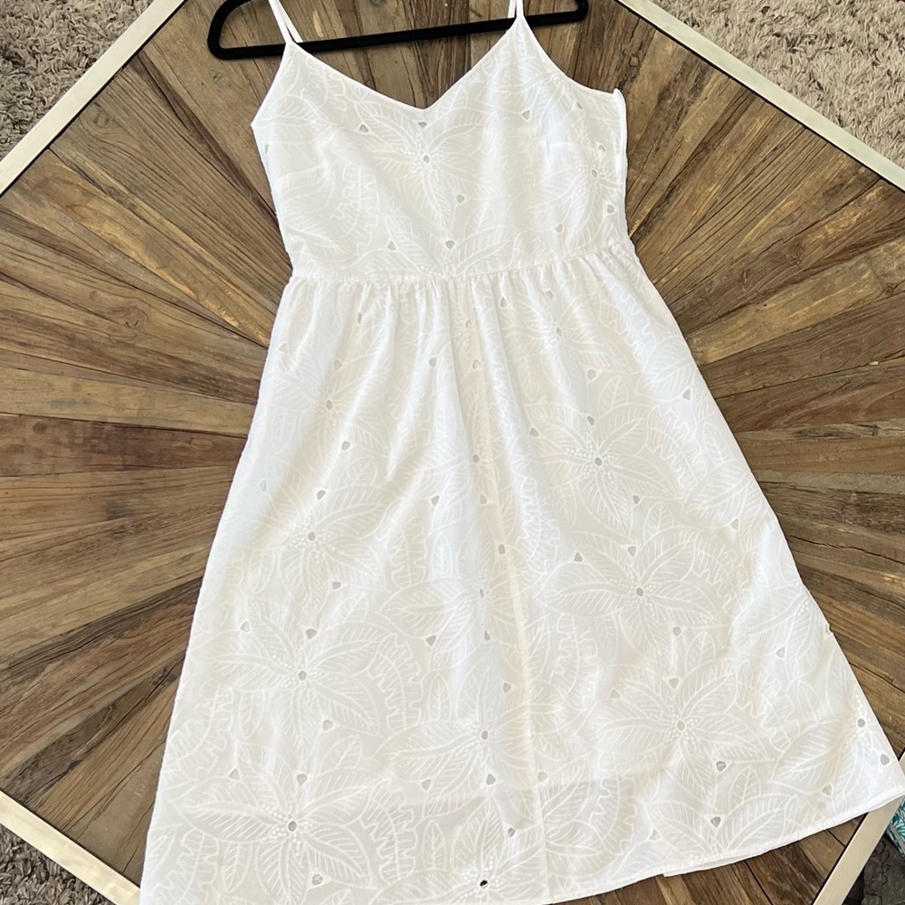Saks Fifth Avenue white eyelet sundress